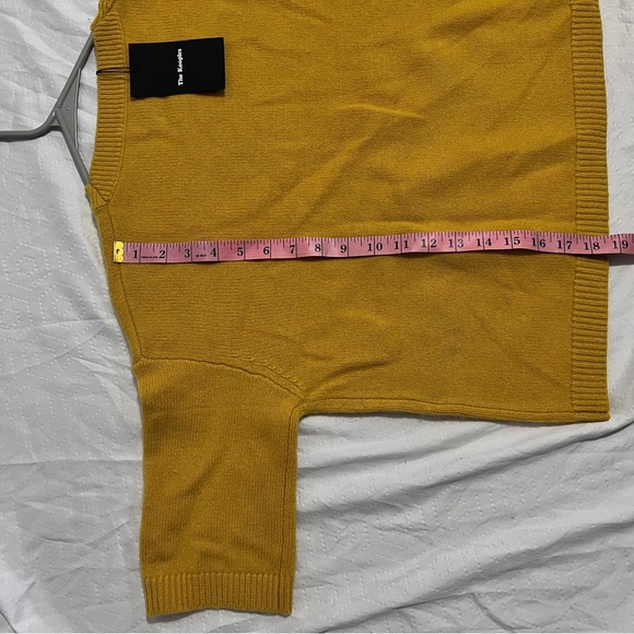 The Kooples yellow mustard cashmere cardigan oversized crop length sweater sz 2 - Picture 10 of 11